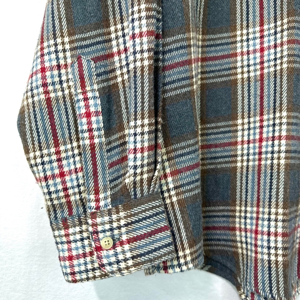 RALPH LAUREN CHAPS Vintage 90s Wool All Ski Pass Plaid Flannel Shirt Shacket XL - Picture 3 of 7